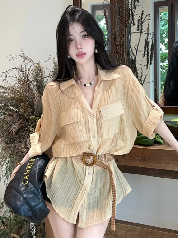 Summer New Vintage Loose Waist Shirt Women's Fashion Belted Old Money Style Korean Version Slim Fit Casual mid Waist Belt
Summer New Vintage Loose Waist Shirt Women's Fashion Belted Old Money Style Korean Version Slim Fit Casual mid Waist Belt
