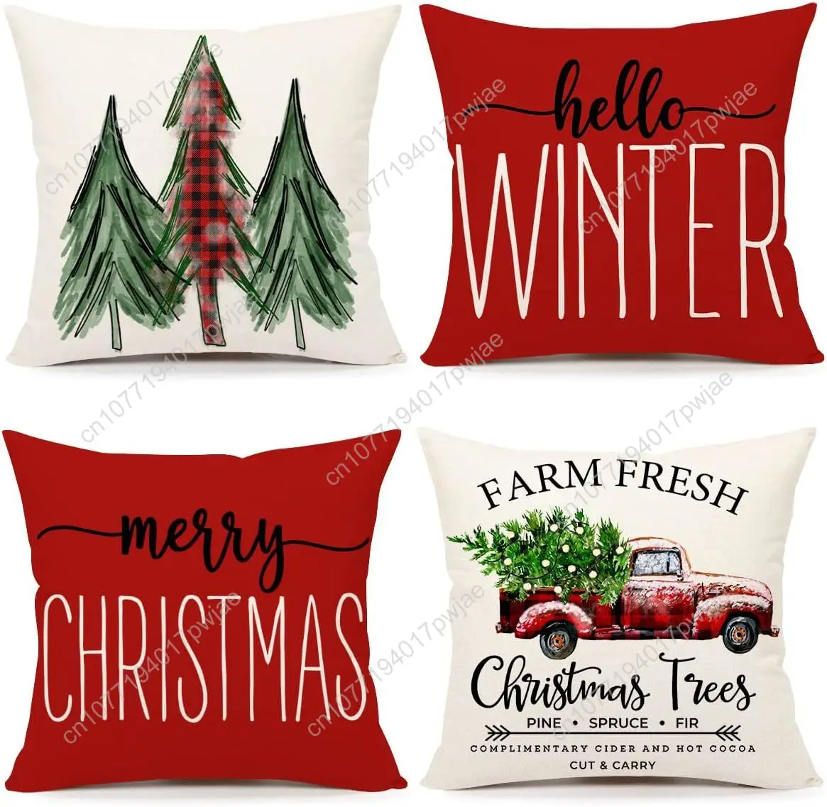 4TH Emotion Red Christmas Pillow Covers 18x18 Set of 4 Farmhouse Decorations Merry Tree Truck Hello Winter Holiday Decor Throw C
4TH Emotion Red Christmas Pillow Covers 18x18 Set of 4 Farmhouse Decorations Merry Tree Truck Hello Winter Holiday Decor Throw C