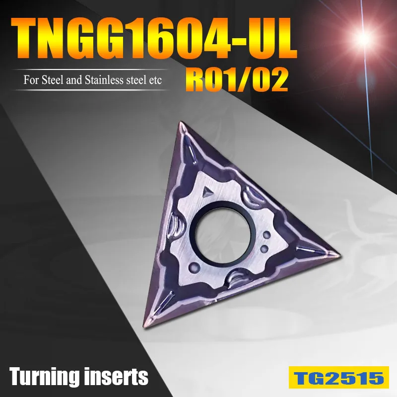 Trangle Carbide Hard Alloy External Lathe Turning Tool Inserts TNGG160401 UL TNGG160402 For Stianless steel Finishing Machining
Trangle Carbide Hard Alloy External Lathe Turning Tool Inserts TNGG160401 UL TNGG160402 For Stianless steel Finishing Machining