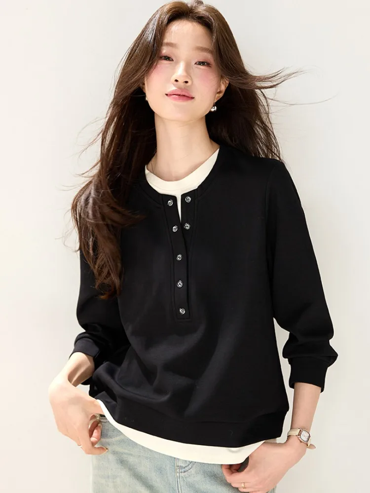 Elegant Long Sleeve T-Shirt Sweatshirt Women's Spring Autumn New European Style Fashionable Base Shirt Top Premium Feel
Elegant Long Sleeve T-Shirt Sweatshirt Women's Spring Autumn New European Style Fashionable Base Shirt Top Premium Feel