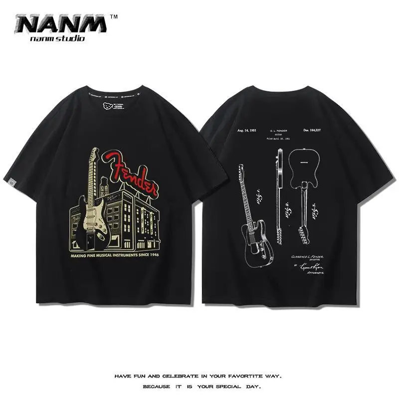 Fender Fender Guitar Bass Hip Hop Rock Heavy Metal Street Culture Летняя футболка в стиле джаз-рок Свободная повседневная футболка для мужчин и женщин
Fender Fender Guitar Bass Hip Hop Rock Heavy Metal Street Culture Летняя футболка в стиле джаз-рок Свободная повседневная футболка для мужчин и женщин