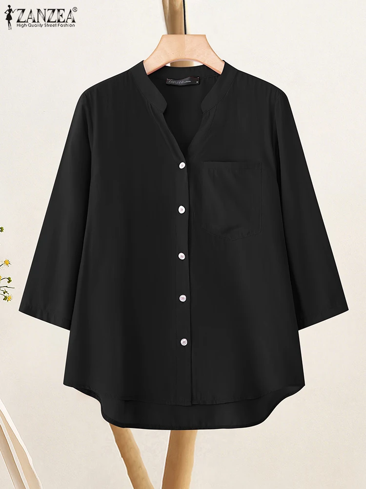 ZANZEA 2025 Осенняя блузка Офисные женские рубашки Элегантная рубашка с v-образным вырезом и рукавами 3/4 Женские рабочие топы Повседневные однотонные блузки на пуговицах
ZANZEA 2025 Осенняя блузка Офисные женские рубашки Элегантная рубашка с v-образным вырезом и рукавами 3/4 Женские рабочие топы Повседневные однотонные блузки на пуговицах
