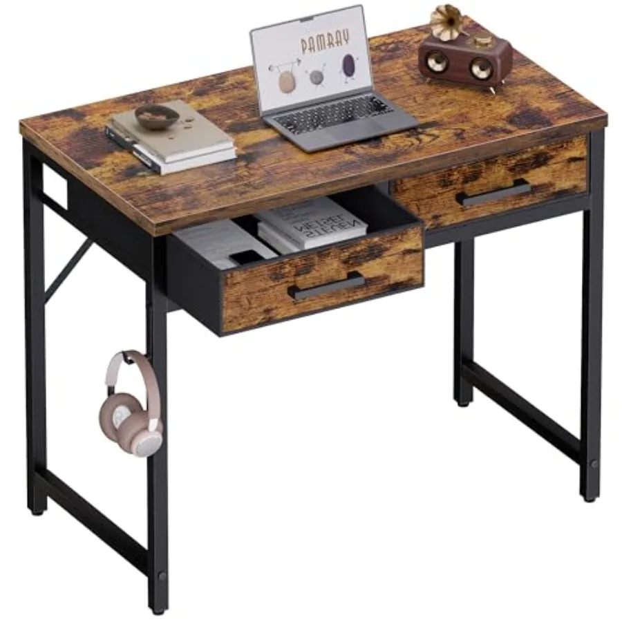 Small Computer Desk with 2 Drawers for Bedroom Study Writing Home Office Table for Small Spaces
Small Computer Desk with 2 Drawers for Bedroom Study Writing Home Office Table for Small Spaces