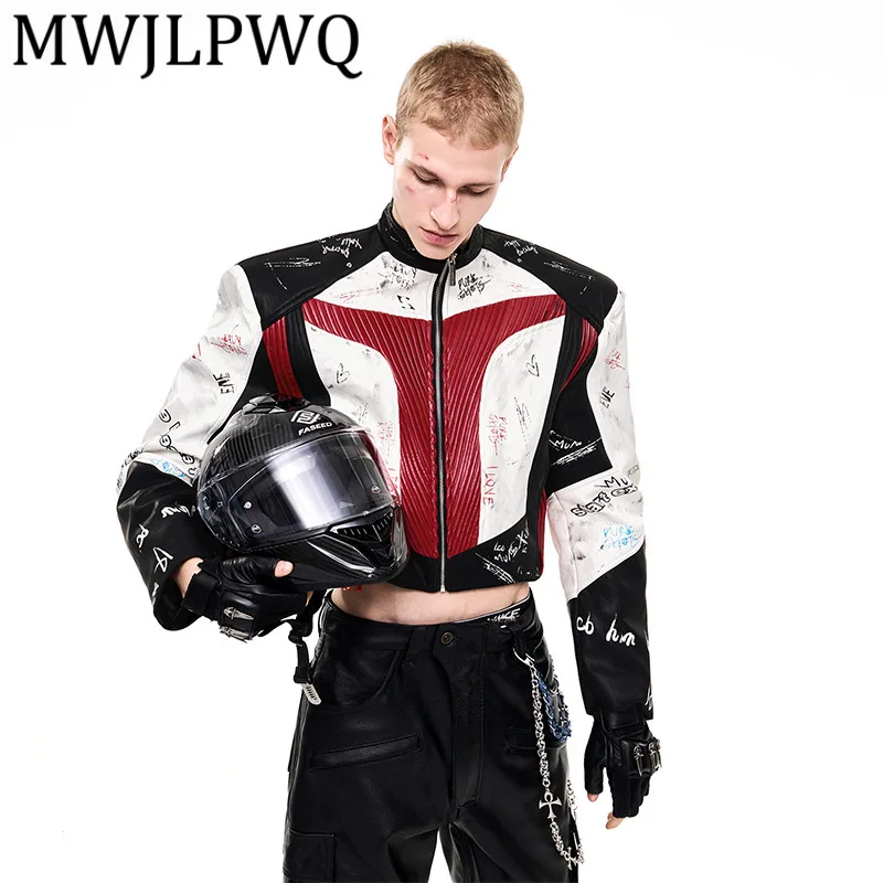 MWJLPWQ Short Stand Collar Graffiti For Men Autumn Winter Printed Street Racing Suit Men's Casual Patchwork Leather Jacket 12348
MWJLPWQ Short Stand Collar Graffiti For Men Autumn Winter Printed Street Racing Suit Men's Casual Patchwork Leather Jacket 12348
