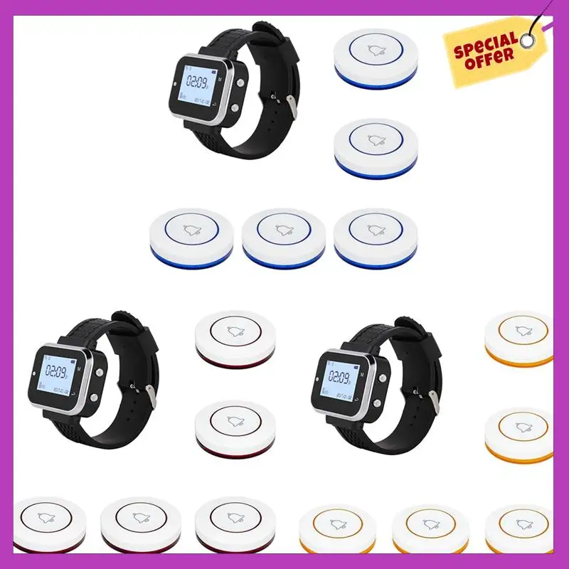 HFIL-Wireless Calling System 5 Table Call Button Transmitters 1 Watch Pager, Restaurant Waiter Service Bell Buzzer
HFIL-Wireless Calling System 5 Table Call Button Transmitters 1 Watch Pager, Restaurant Waiter Service Bell Buzzer