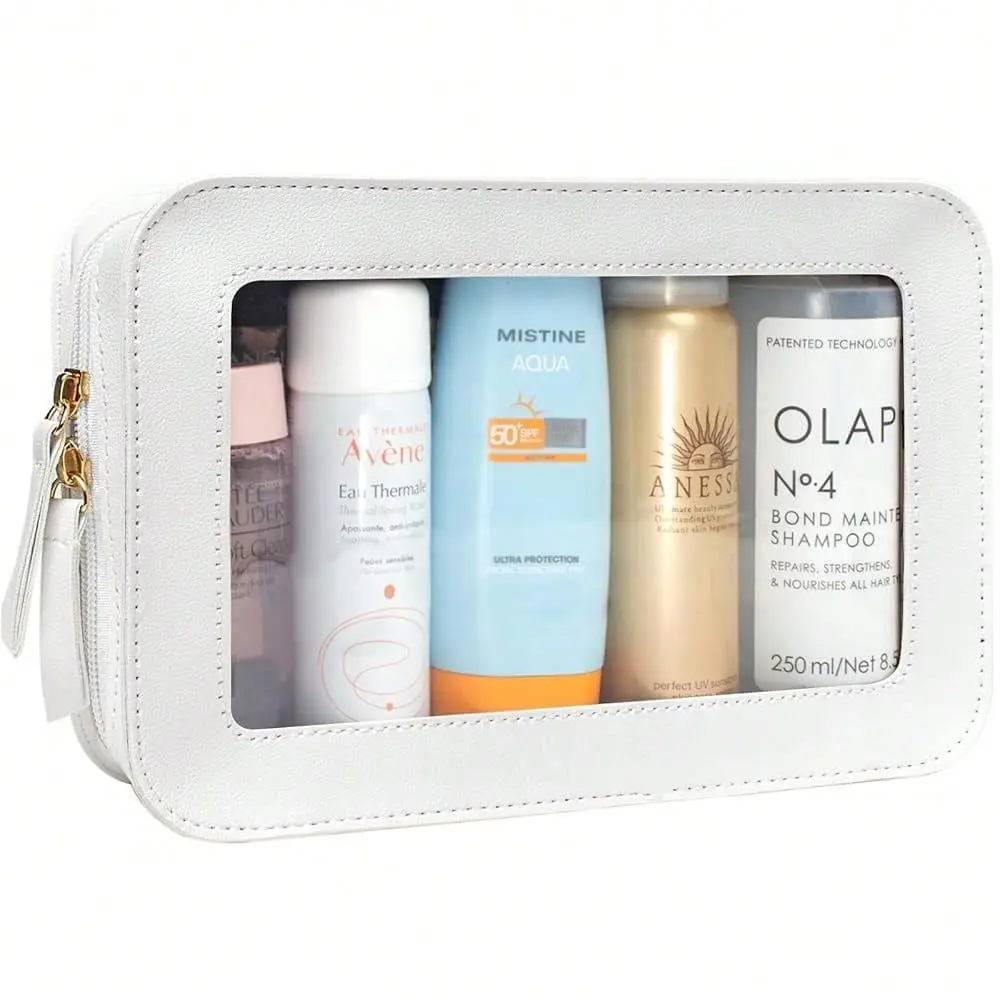 Clear Toiletry Bag, Portable Travel Makeup Pouch With Zipper, TSA Approved Organizer, PVC Cosmetic For Airport Airline Complian
Clear Toiletry Bag, Portable Travel Makeup Pouch With Zipper, TSA Approved Organizer, PVC Cosmetic For Airport Airline Complian