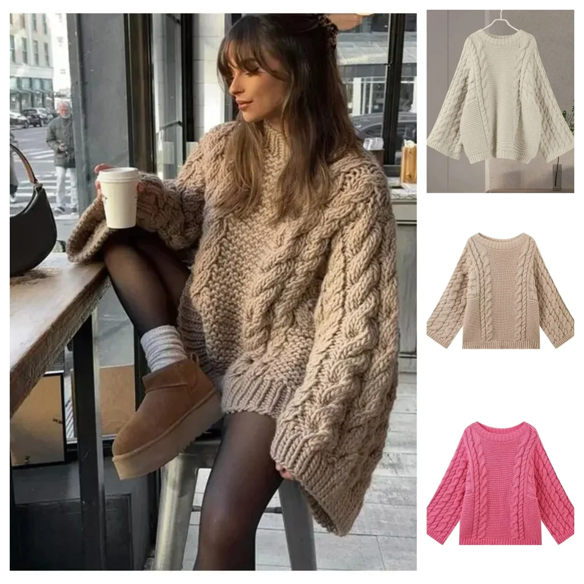 Winter Clothes Women Women's Turtleneck Long Sleeve Pink Sweater Prairie Chic Solid Vintage Sweater Oversize Pullover
Winter Clothes Women Women's Turtleneck Long Sleeve Pink Sweater Prairie Chic Solid Vintage Sweater Oversize Pullover