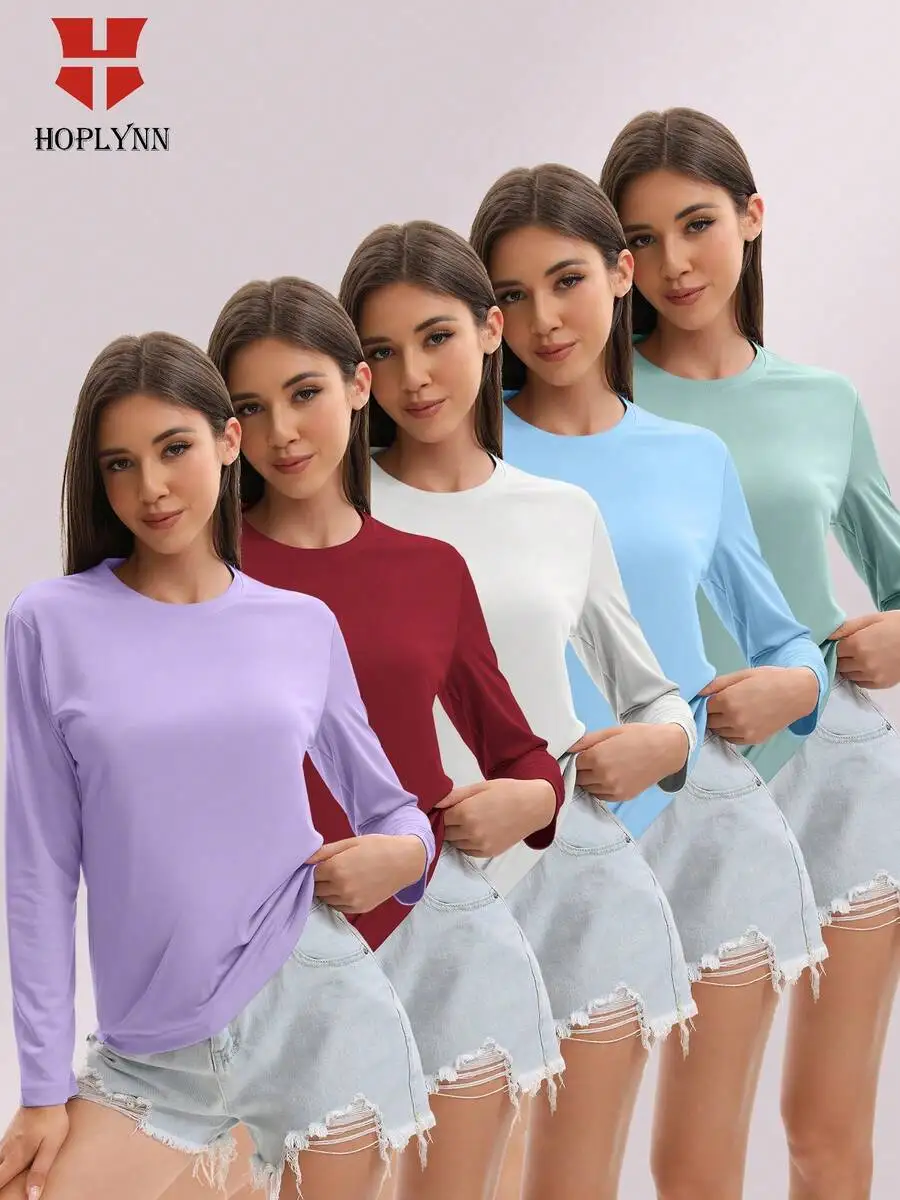 5 Pack Women Solid Color Long Sleeve Sport T Shirts For Fitness Running Workout
5 Pack Women Solid Color Long Sleeve Sport T Shirts For Fitness Running Workout