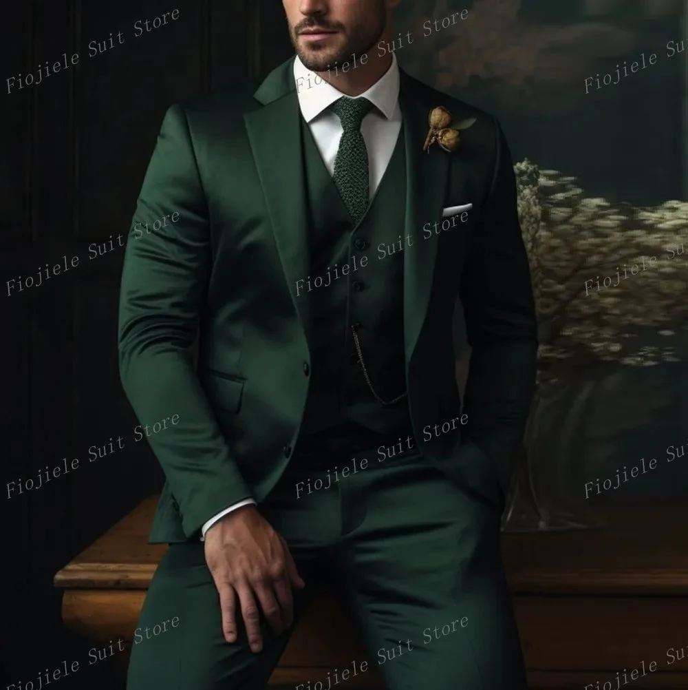 New Dark Green Male Formal Occasion Tuxedos Men Business Suit Groom Groomsman Wedding Party Prom 3 Piece Set Jacket Vest Pants
New Dark Green Male Formal Occasion Tuxedos Men Business Suit Groom Groomsman Wedding Party Prom 3 Piece Set Jacket Vest Pants
