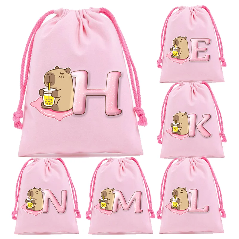 Capybara Large Capacity Gift Pocket Bundle Mouth Sack Anime Drawstring Bag Child A-Z Letter Pink Pattern Pouch Girl Boy Portable
Capybara Large Capacity Gift Pocket Bundle Mouth Sack Anime Drawstring Bag Child A-Z Letter Pink Pattern Pouch Girl Boy Portable
