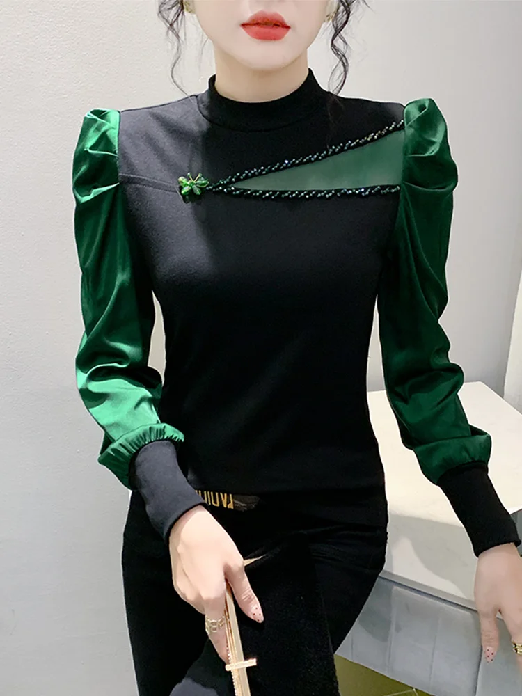 Сексуальный длинный топ-футболка с объемными рукавами, женский комплект, цветной блок, стразы, асимметричный топ, модный облегающий базовый топ
Сексуальный длинный топ-футболка с объемными рукавами, женский комплект, цветной блок, стразы, асимметричный топ, модный облегающий базовый топ