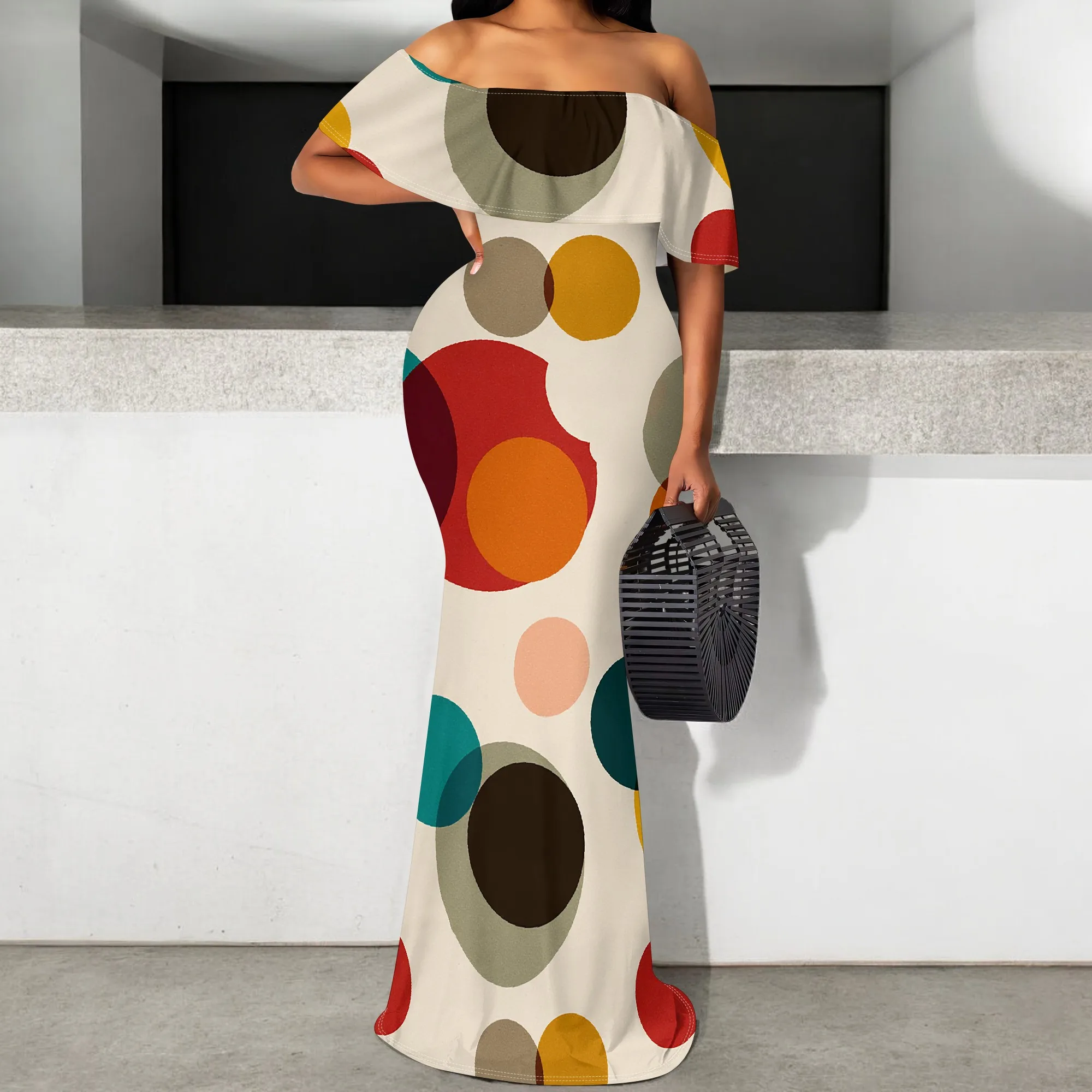 Retro Dot Print Off Shoulder Mermaid Dress S-3XL – Modern Art Style for Summer Party or Gallery Look
Retro Dot Print Off Shoulder Mermaid Dress S-3XL – Modern Art Style for Summer Party or Gallery Look