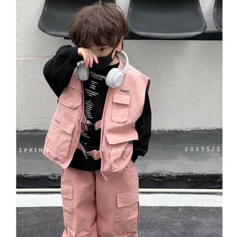 Boys Spring And Autumn 3pcs Sets Vest Pants Sweatshirt Sweet Cool Cargo Pants Suits Korean Fashion Street Handsome Clothes
Boys Spring And Autumn 3pcs Sets Vest Pants Sweatshirt Sweet Cool Cargo Pants Suits Korean Fashion Street Handsome Clothes