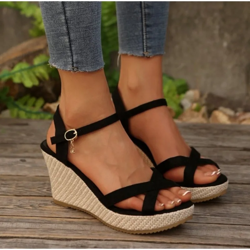 New Summer Fashion Sandals, Wedge-heeled Waterproof Platform, Thick-soled Roman Platform-soled Sandals, Large Size Women's Shoes
New Summer Fashion Sandals, Wedge-heeled Waterproof Platform, Thick-soled Roman Platform-soled Sandals, Large Size Women's Shoes