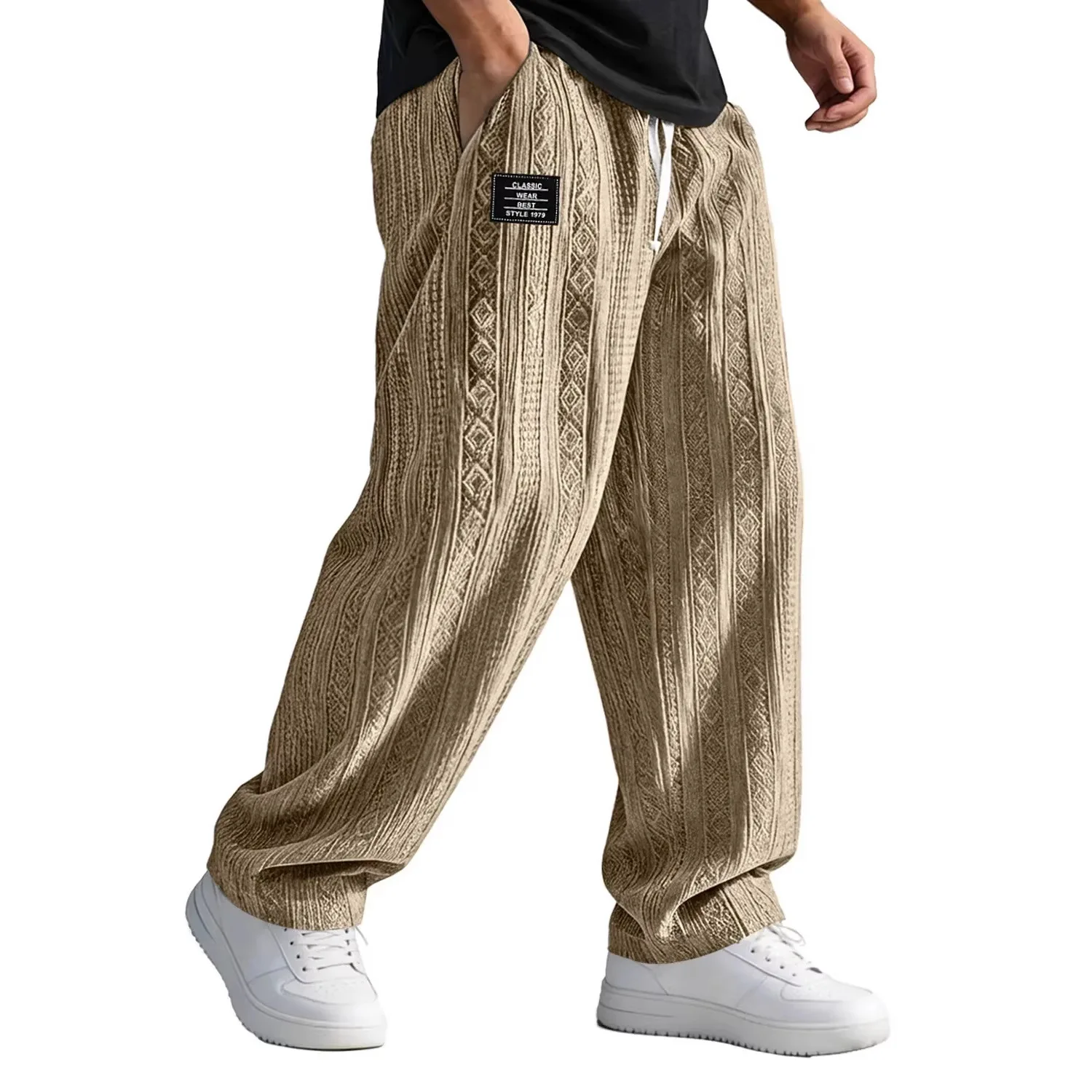 2026 Pocket Spring Summer Straight Loose Lace-Up Sports Casual Pants Knitted Jacquard Long Pants Men's Pants Trousers
2026 Pocket Spring Summer Straight Loose Lace-Up Sports Casual Pants Knitted Jacquard Long Pants Men's Pants Trousers