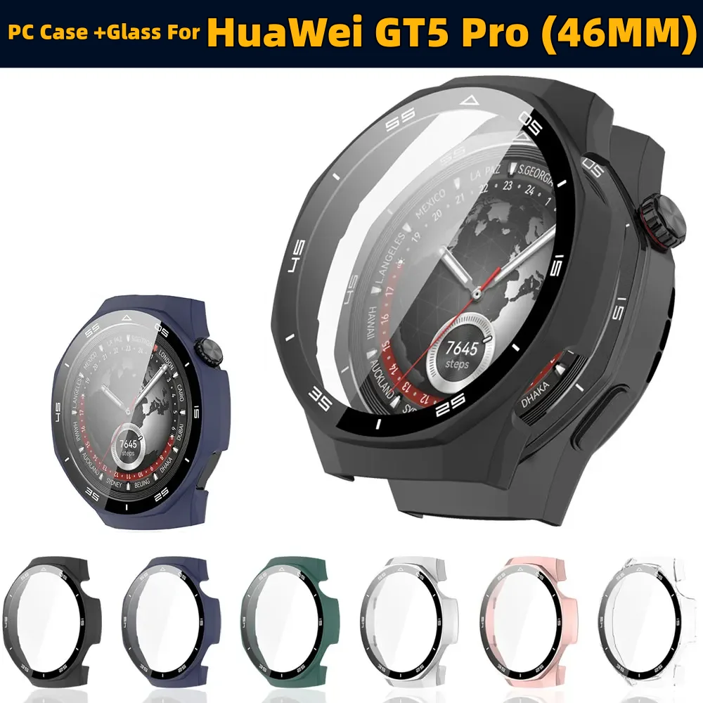 2in1 Shell + Tempered Glass Film For Huawei Watch GT 5 pro 46mm Screen Protector Case GT5 pro 46MM Cover PC Full Protective Case
2in1 Shell + Tempered Glass Film For Huawei Watch GT 5 pro 46mm Screen Protector Case GT5 pro 46MM Cover PC Full Protective Case