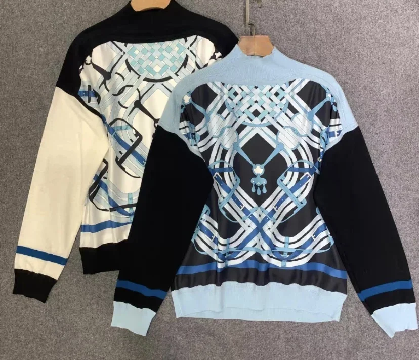 2024 autumn New arrival silk wool sweater long sleeve chain print pullover knitting knitted brand clothing for women
2024 autumn New arrival silk wool sweater long sleeve chain print pullover knitting knitted brand clothing for women