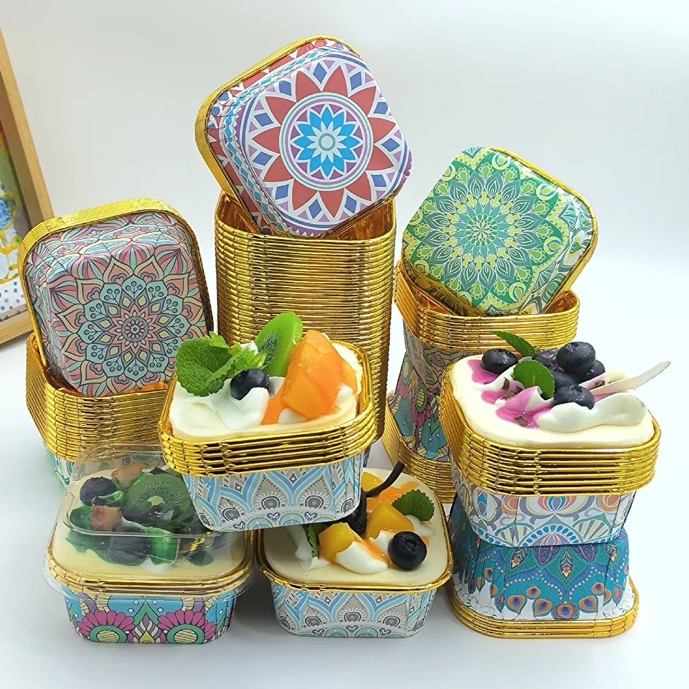 50pcs New Bohemian Style Cupcake Cups Gold Square Dessert Cups Disposable Thickened Cake Cup Baking Accessories
50pcs New Bohemian Style Cupcake Cups Gold Square Dessert Cups Disposable Thickened Cake Cup Baking Accessories