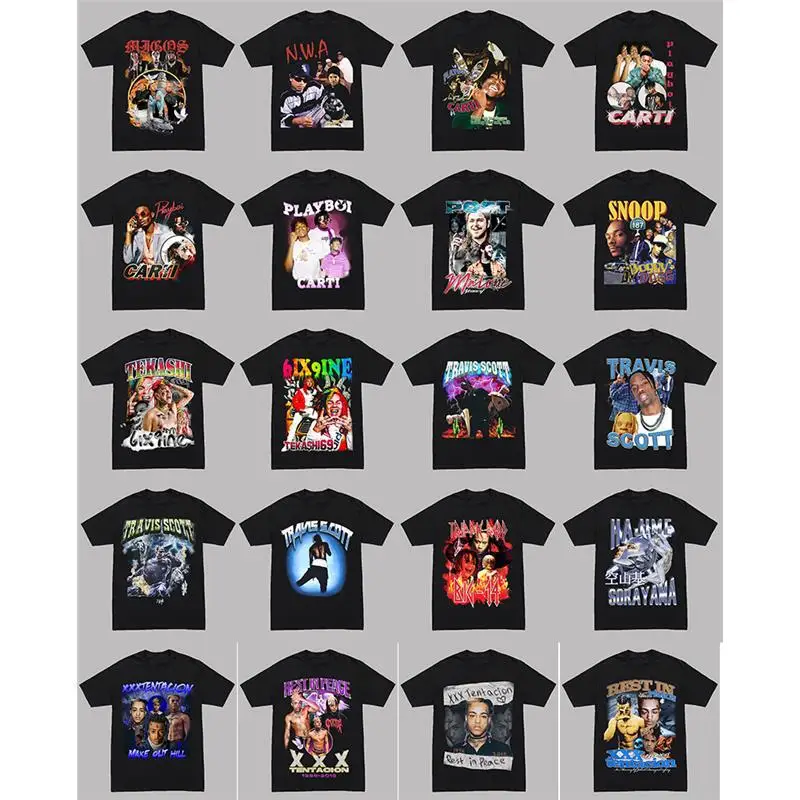 2025Rapper European and American Rappers Original Hiphop American Niche Pure Cotton Printing Retro T-shirt Trend
2025Rapper European and American Rappers Original Hiphop American Niche Pure Cotton Printing Retro T-shirt Trend