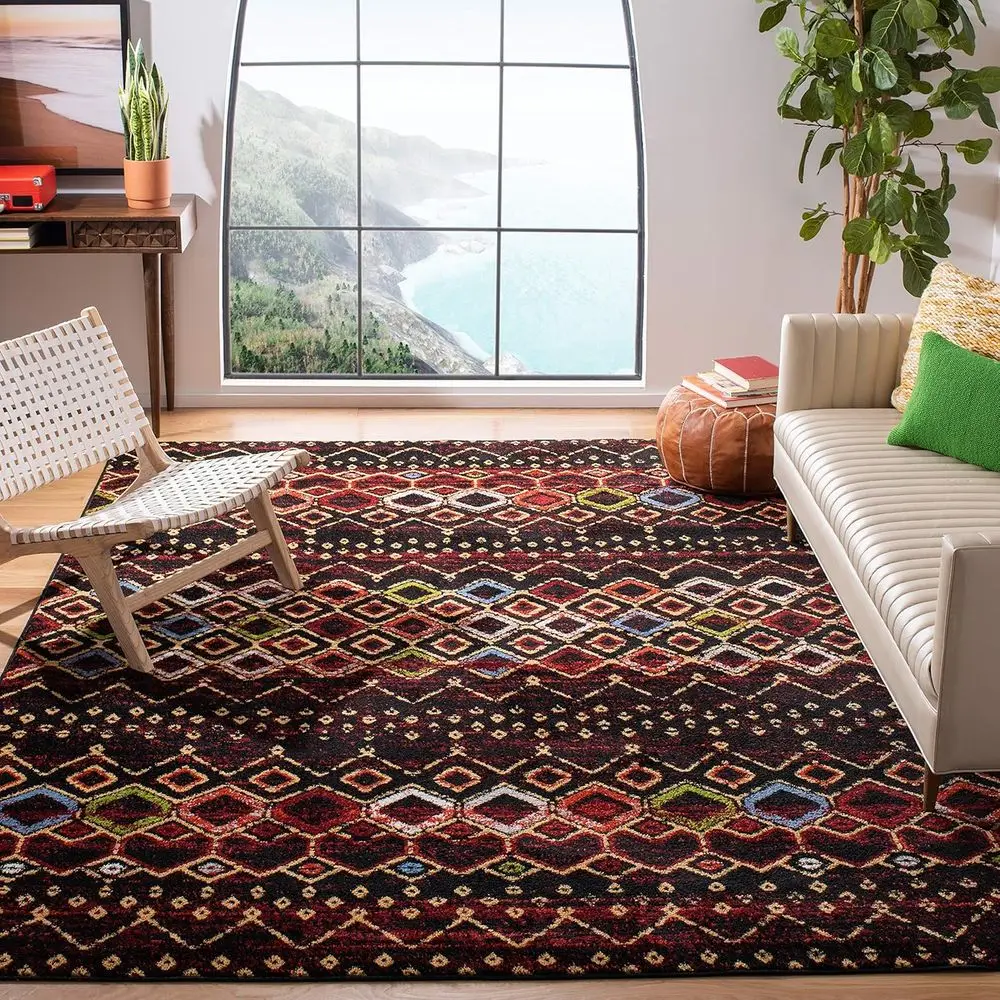 10' x 14' Moroccan Boho Area Rug - Black & Multi, Non-Shedding, Ideal for High Traffic Living Spaces
10' x 14' Moroccan Boho Area Rug - Black & Multi, Non-Shedding, Ideal for High Traffic Living Spaces