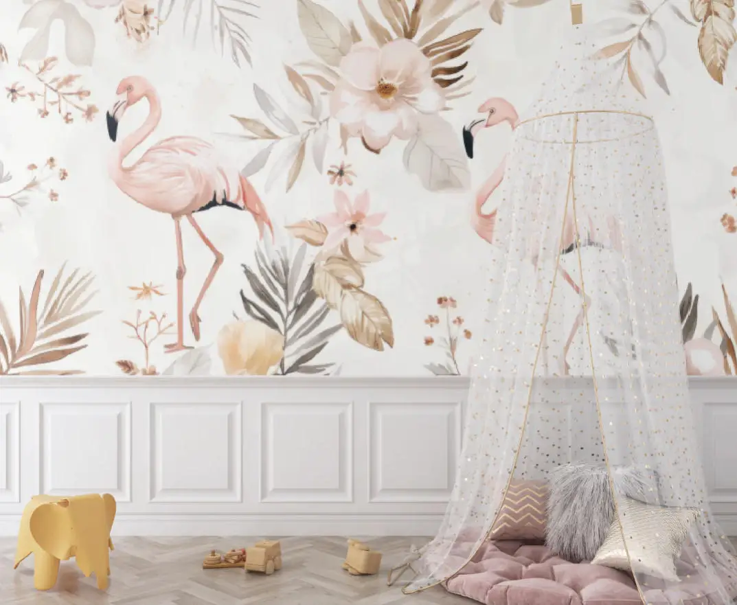 Custom wallpaper Hand-painted rainforest plant Flamingos mural home decoration animal plant wall stickers mural 3d wallpaper
Custom wallpaper Hand-painted rainforest plant Flamingos mural home decoration animal plant wall stickers mural 3d wallpaper