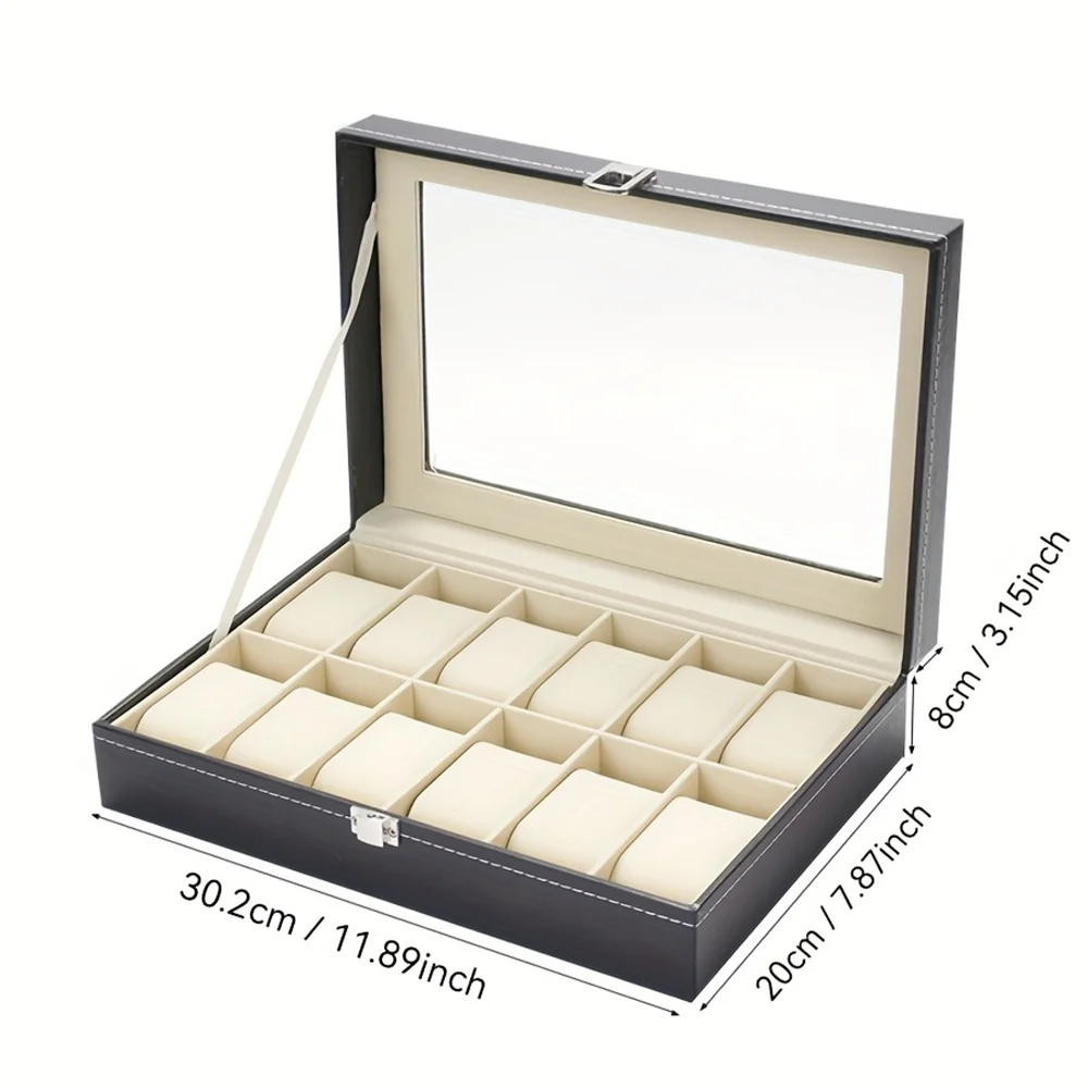 3/6/12 Slot Leather Watch Box Display Case Organizer with Framed Glass Lid Classical PU Leather Display Storage Watch Box Case
3/6/12 Slot Leather Watch Box Display Case Organizer with Framed Glass Lid Classical PU Leather Display Storage Watch Box Case