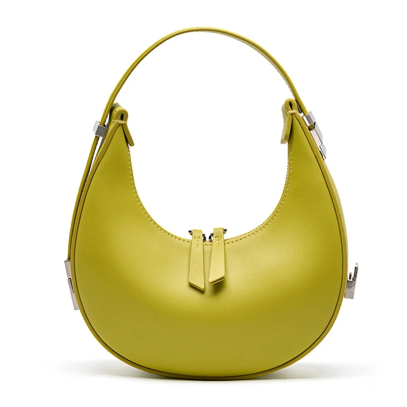 New Semi-circular Wrist Handbag Women's Female Split Leather Elegant Moon Design Underarm Lady Luxury Shoulder Bag
New Semi-circular Wrist Handbag Women's Female Split Leather Elegant Moon Design Underarm Lady Luxury Shoulder Bag