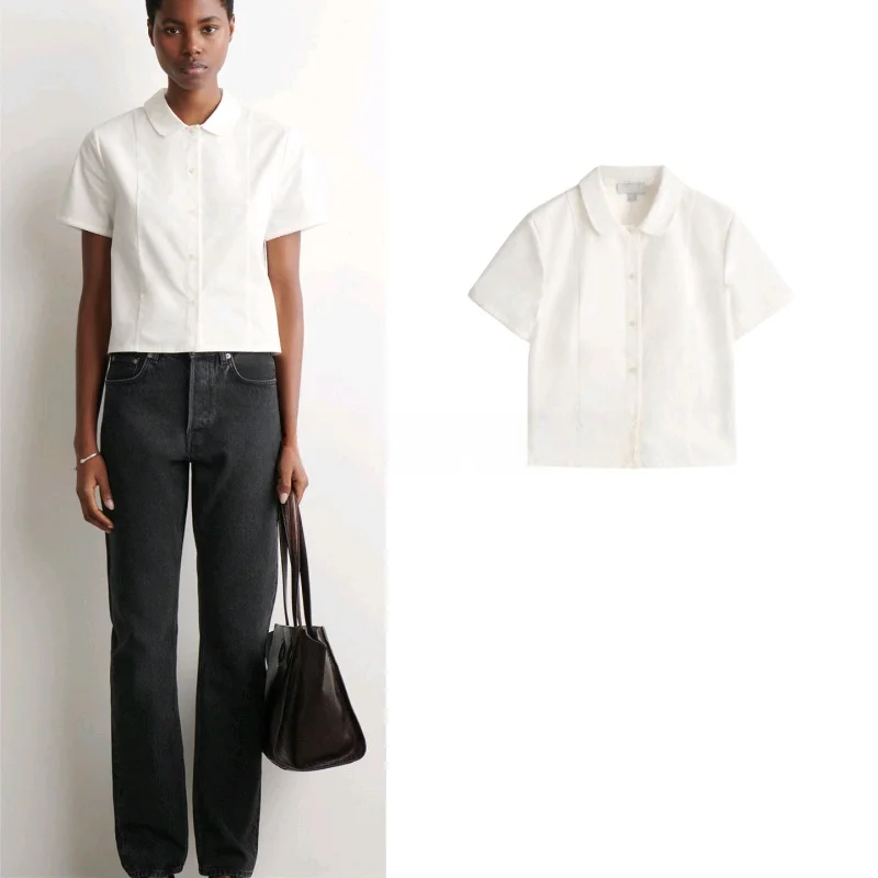 Spring New Women's Standard Fit Short Sleeve Shirt Arcuate Hem Flip Collar Single Button Breathable Casual Style Polyester Fiber
Spring New Women's Standard Fit Short Sleeve Shirt Arcuate Hem Flip Collar Single Button Breathable Casual Style Polyester Fiber