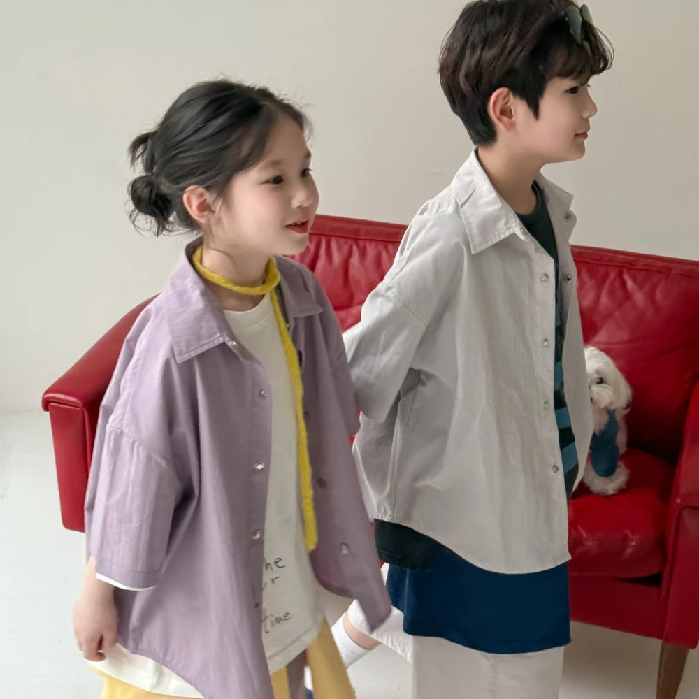 Summer Children Clothes Baby Short Sleeve Shirts Fashion Kids Clothing Korean Boys Cotton Loose Tops Clothes Little Girl Blouse
Summer Children Clothes Baby Short Sleeve Shirts Fashion Kids Clothing Korean Boys Cotton Loose Tops Clothes Little Girl Blouse