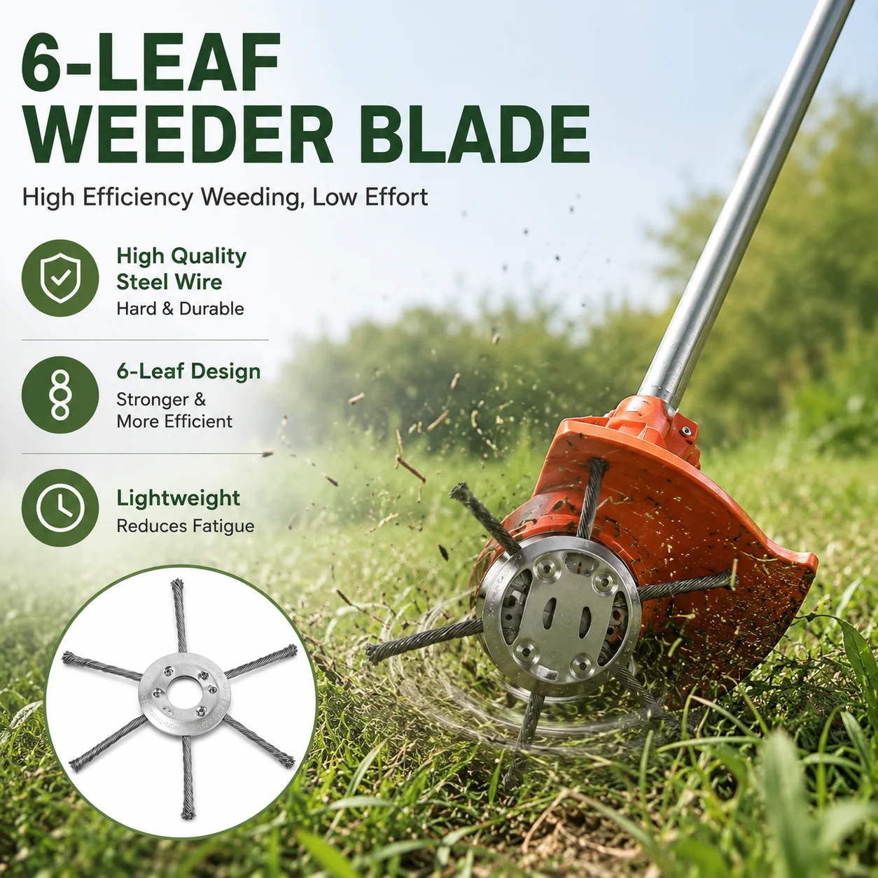 6 Blades Carbon Steel Weeder Blade Multifunctional Powerful Mower Head Garden Farm Park Yard Trimmer Tool Garden Accessories
6 Blades Carbon Steel Weeder Blade Multifunctional Powerful Mower Head Garden Farm Park Yard Trimmer Tool Garden Accessories