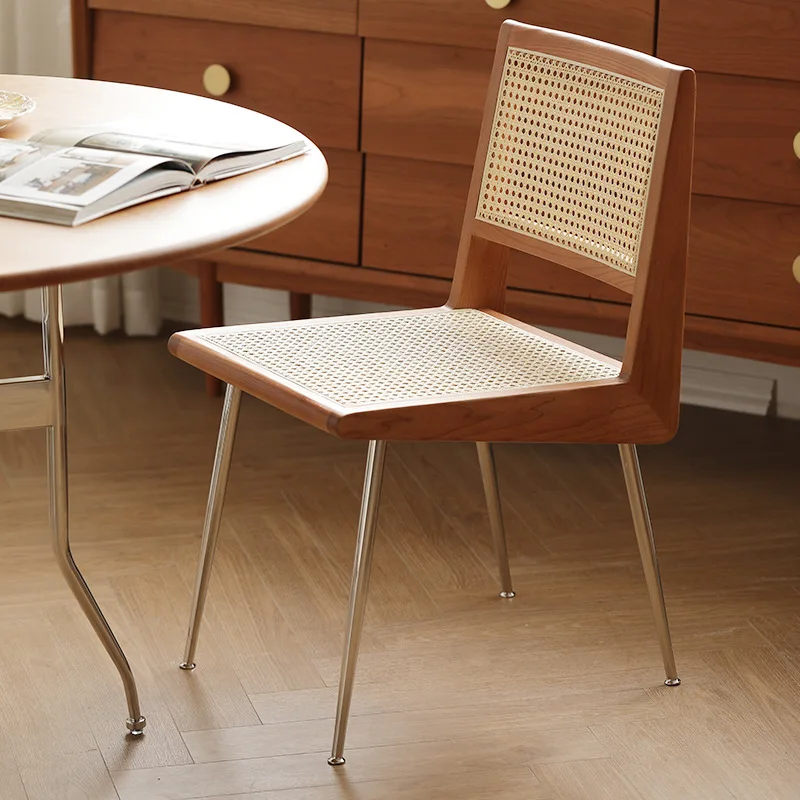 Nordic Rattan Solid Wood Dining Home Backrest Chair Modern Minimalist Medieval Stainless Steel Celebrity
Nordic Rattan Solid Wood Dining Home Backrest Chair Modern Minimalist Medieval Stainless Steel Celebrity