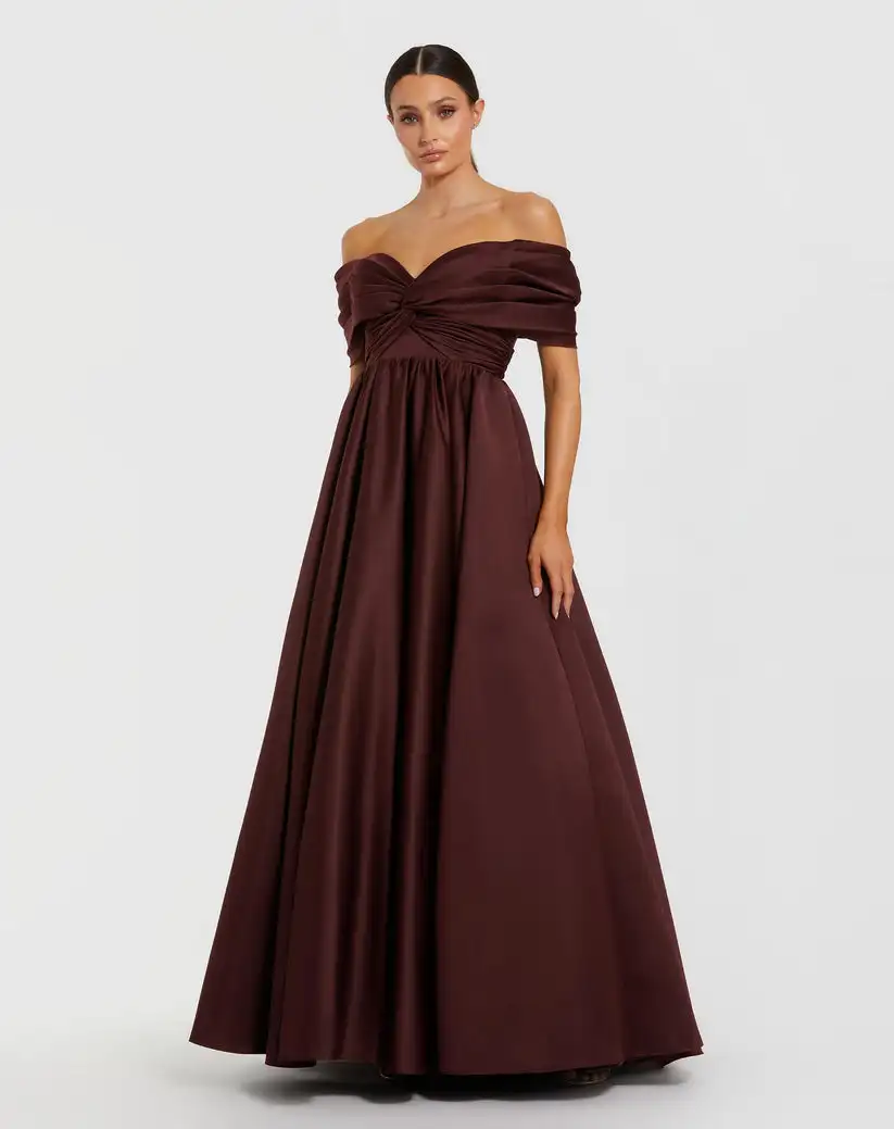 Customized Classic Charmeuse Criss-Cross Pleat Draped A-line Off-the-shoulder Long Dresses Bespoke Occasion Dresses High quality
Customized Classic Charmeuse Criss-Cross Pleat Draped A-line Off-the-shoulder Long Dresses Bespoke Occasion Dresses High quality