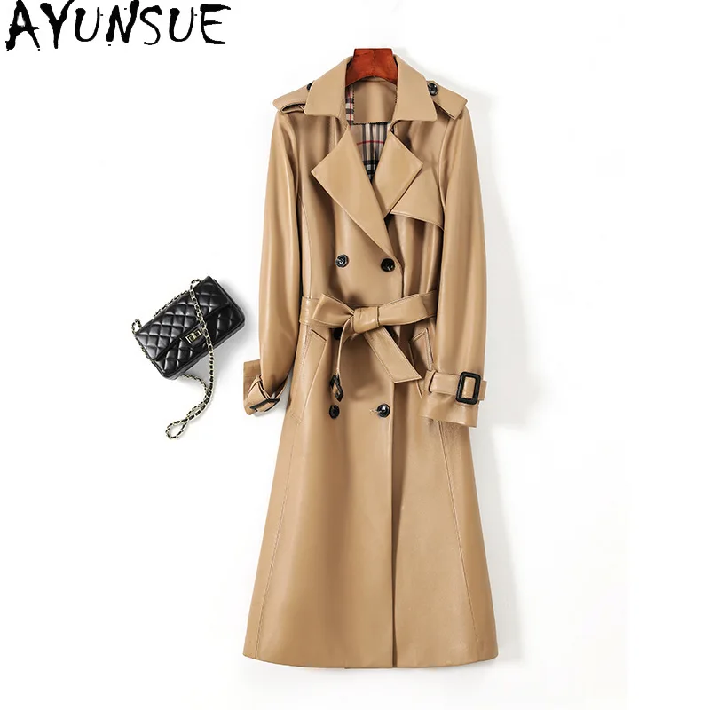 AYUNSUE Women's Sheepskin Jackets Long Lace-up Trench Coat Fashion Double-breasted Real Leather Jacket Woman Clothes Ropa Mujer
AYUNSUE Women's Sheepskin Jackets Long Lace-up Trench Coat Fashion Double-breasted Real Leather Jacket Woman Clothes Ropa Mujer