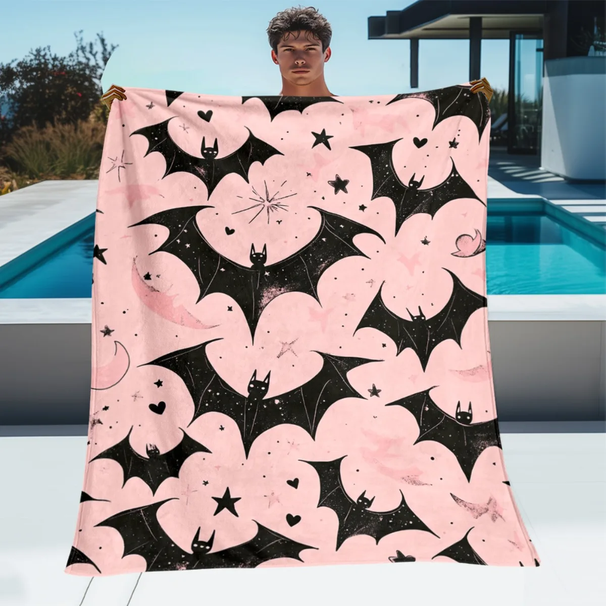 Pink Bats & Stars Digital Print Flannel Throw Blanket - Lightweight Soft Warm Blanket for Sofa, Camping, Bed, Office
Pink Bats & Stars Digital Print Flannel Throw Blanket - Lightweight Soft Warm Blanket for Sofa, Camping, Bed, Office
