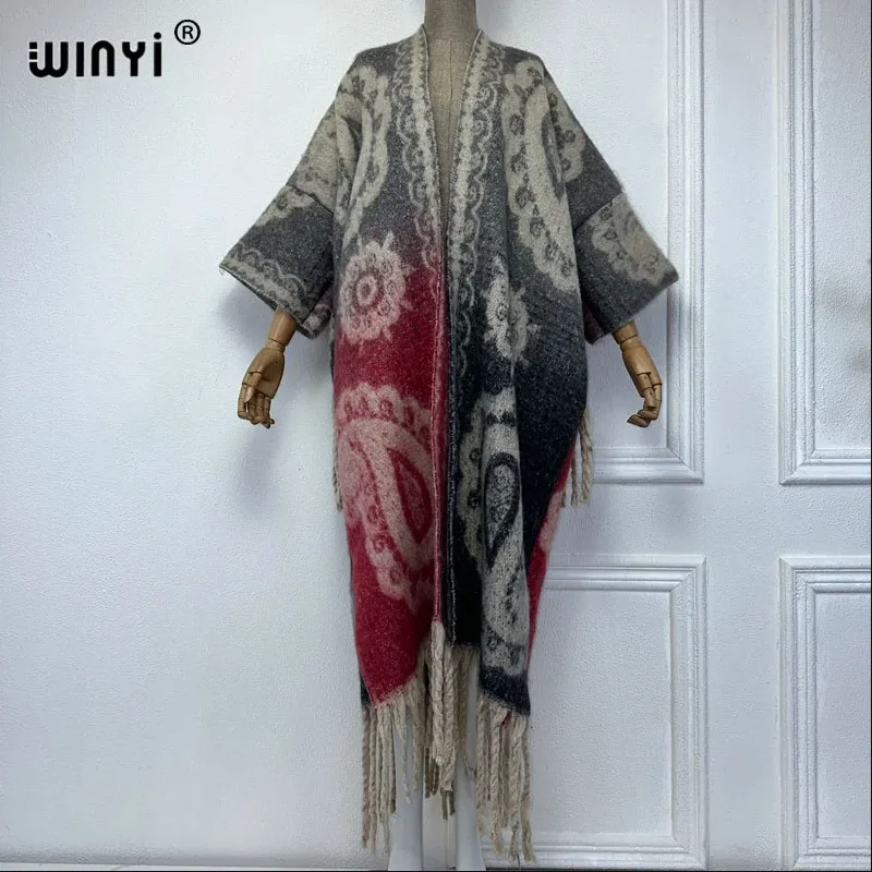 WINYI Winter African cardigan retro print abaya outfits for women Fringed coat Open Front Kimono long down party maxi dress
WINYI Winter African cardigan retro print abaya outfits for women Fringed coat Open Front Kimono long down party maxi dress
