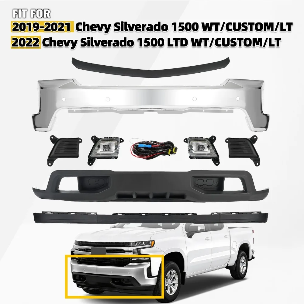Front Bumper Cover Assembly Kit For 2019-21 Chevy Silverado 1500 w/Chorme Bumper
Front Bumper Cover Assembly Kit For 2019-21 Chevy Silverado 1500 w/Chorme Bumper
