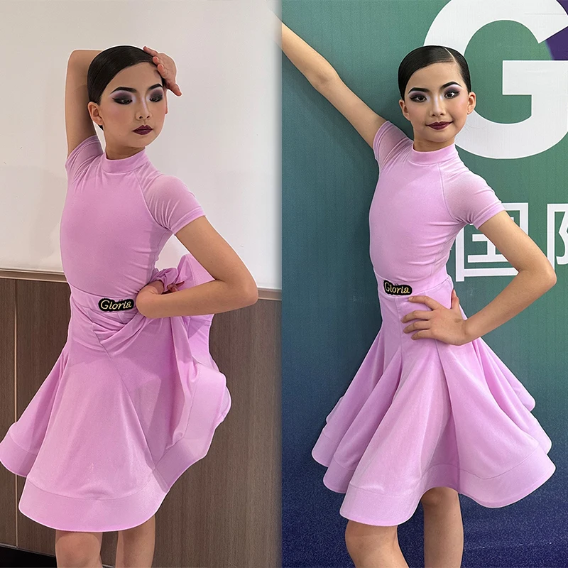 Girls Latin Dance Costume Purple Short Sleeve Top Skirt Split Suit Samba Rumba Dance Stage Practice Performance Costume VDL40
Girls Latin Dance Costume Purple Short Sleeve Top Skirt Split Suit Samba Rumba Dance Stage Practice Performance Costume VDL40