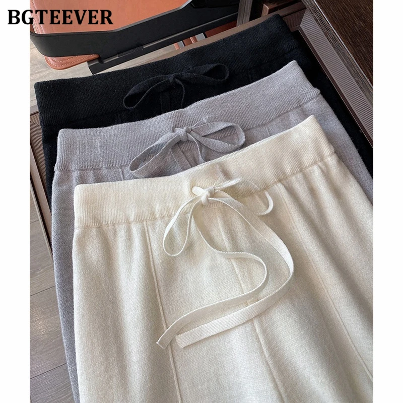 BGTEEVER Autumn Winter Fashion High Waist Lace-up Female Straight Knitted Trousers Casual Loose Women Wide Leg Sweater Pants
BGTEEVER Autumn Winter Fashion High Waist Lace-up Female Straight Knitted Trousers Casual Loose Women Wide Leg Sweater Pants
