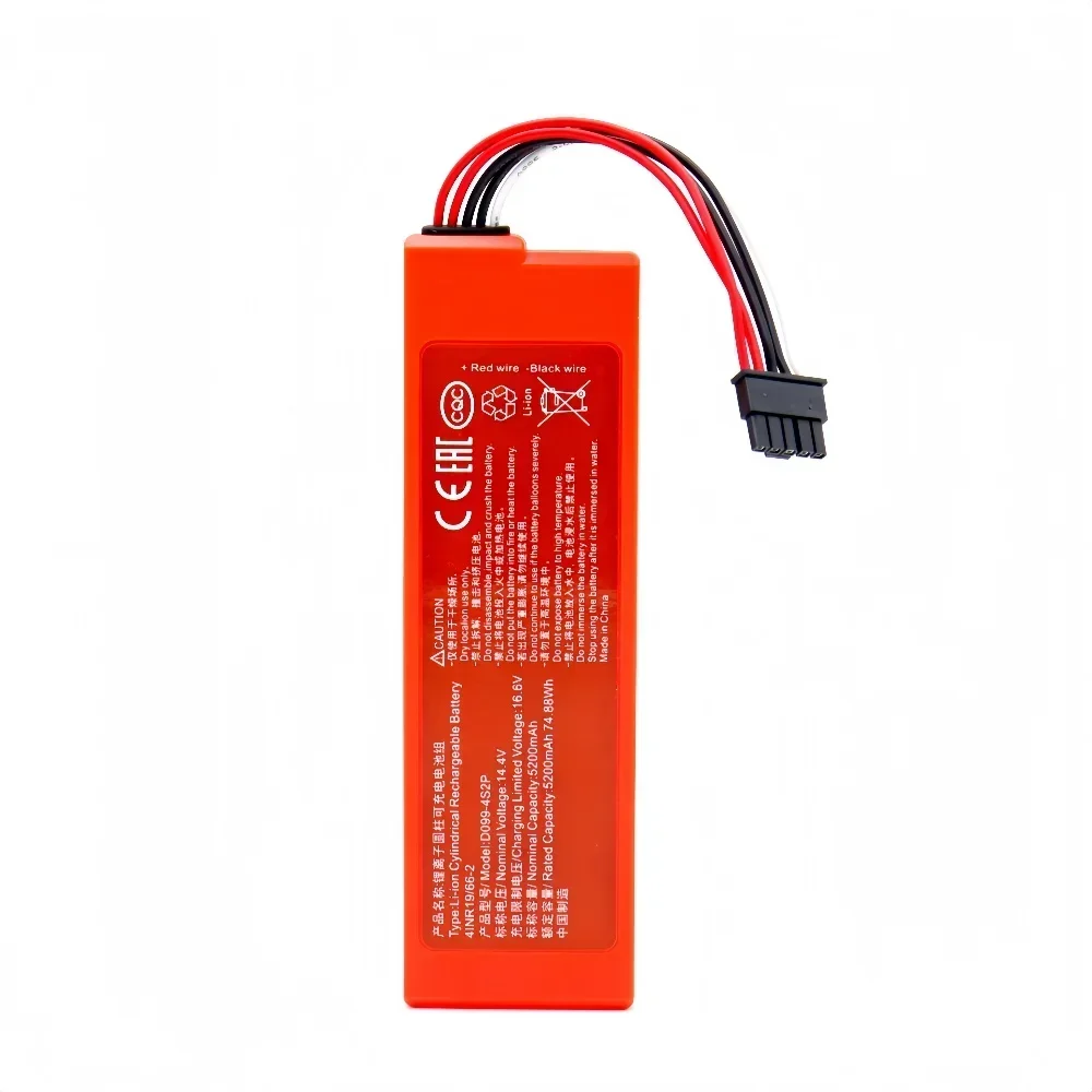 Replacement Battery D099-4S2P S1-260-4S2P For Xiaomi MIJIA Mi Robot Vacuum-Mop 2 Pro MJSTS1 C101 MJSTP Cleaner Battery 5200mAh
Replacement Battery D099-4S2P S1-260-4S2P For Xiaomi MIJIA Mi Robot Vacuum-Mop 2 Pro MJSTS1 C101 MJSTP Cleaner Battery 5200mAh