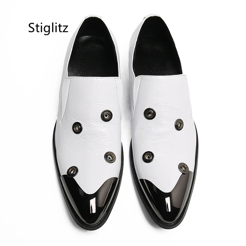 Men's White Wedding Shoes Bridegroom Metal Button Casual Leather Business Shoe Iron Head Slip On Dress Party Social Shoes Male
Men's White Wedding Shoes Bridegroom Metal Button Casual Leather Business Shoe Iron Head Slip On Dress Party Social Shoes Male
