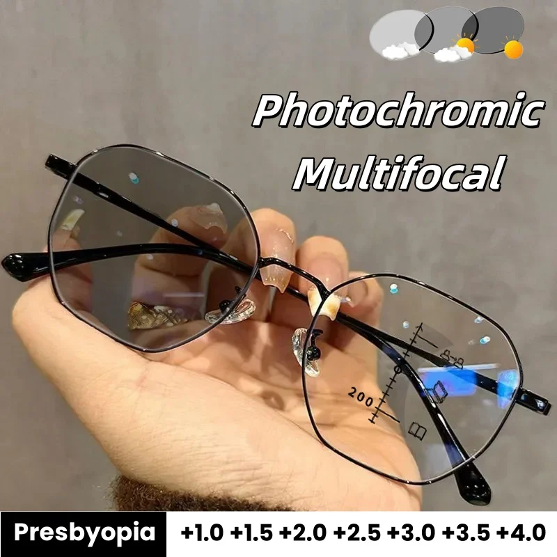 New Photochromic Multifocal Presbyopia Glasses Fashion Round Frame Anti Blue Light Optical Prescription Glasses +1.0 TO +4.0
New Photochromic Multifocal Presbyopia Glasses Fashion Round Frame Anti Blue Light Optical Prescription Glasses +1.0 TO +4.0