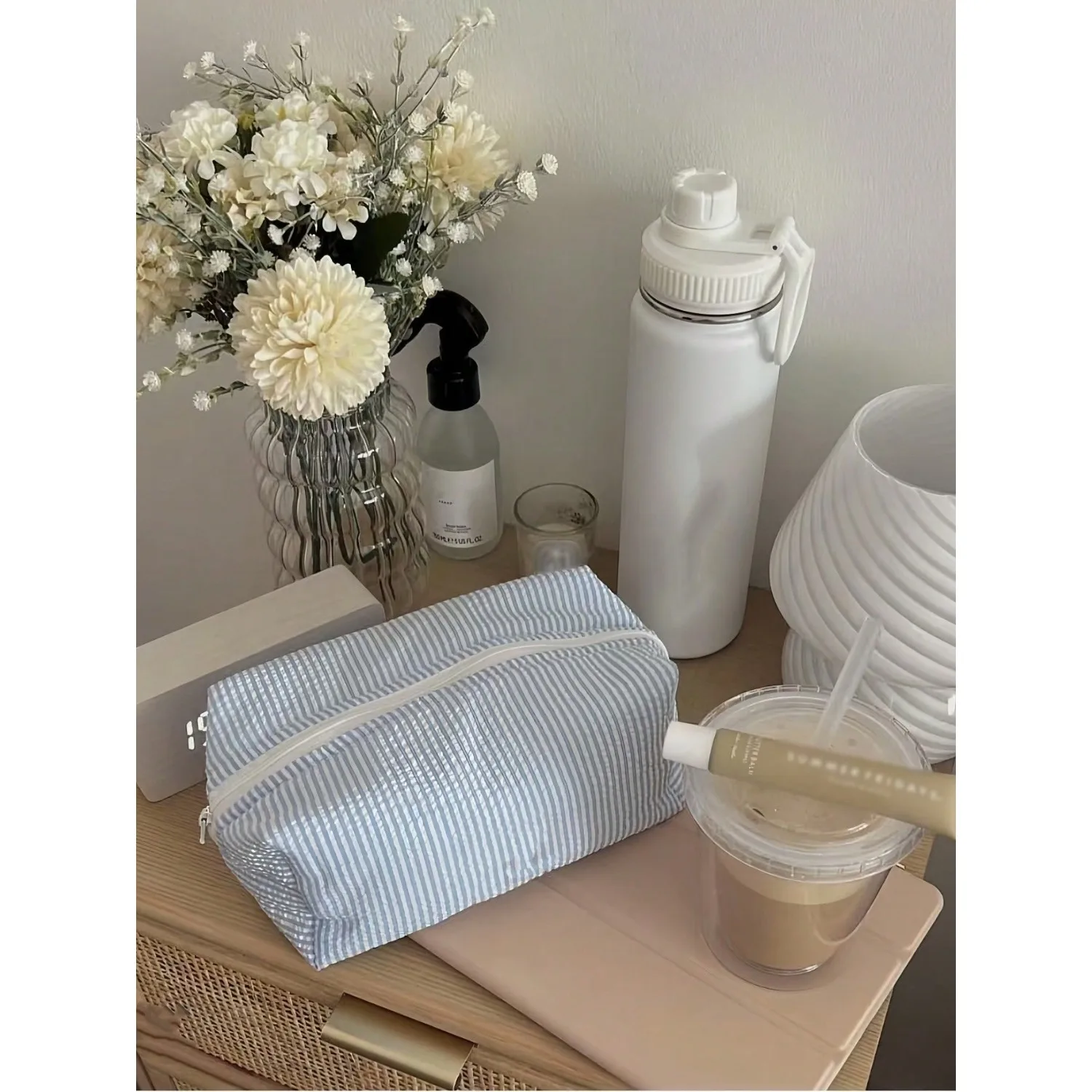 Striped Pattern Fluffy Soft Women's Makeup Bag, Travel Zipper Cosmetic Bag, Cute Plaid Toiletry Bag, Large Capacity Cosmetic Sto
Striped Pattern Fluffy Soft Women's Makeup Bag, Travel Zipper Cosmetic Bag, Cute Plaid Toiletry Bag, Large Capacity Cosmetic Sto