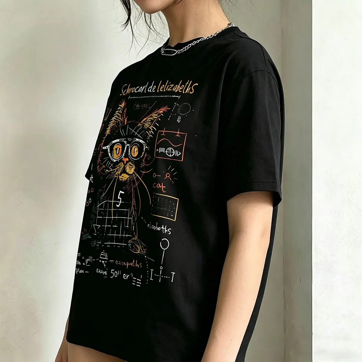 Schrodinger Cat Physics Quantum Mechanics Creative T-shirt Men Women Casual Humor Harajuku Crewneck T Shirts Male Vintage Tshirt
Schrodinger Cat Physics Quantum Mechanics Creative T-shirt Men Women Casual Humor Harajuku Crewneck T Shirts Male Vintage Tshirt