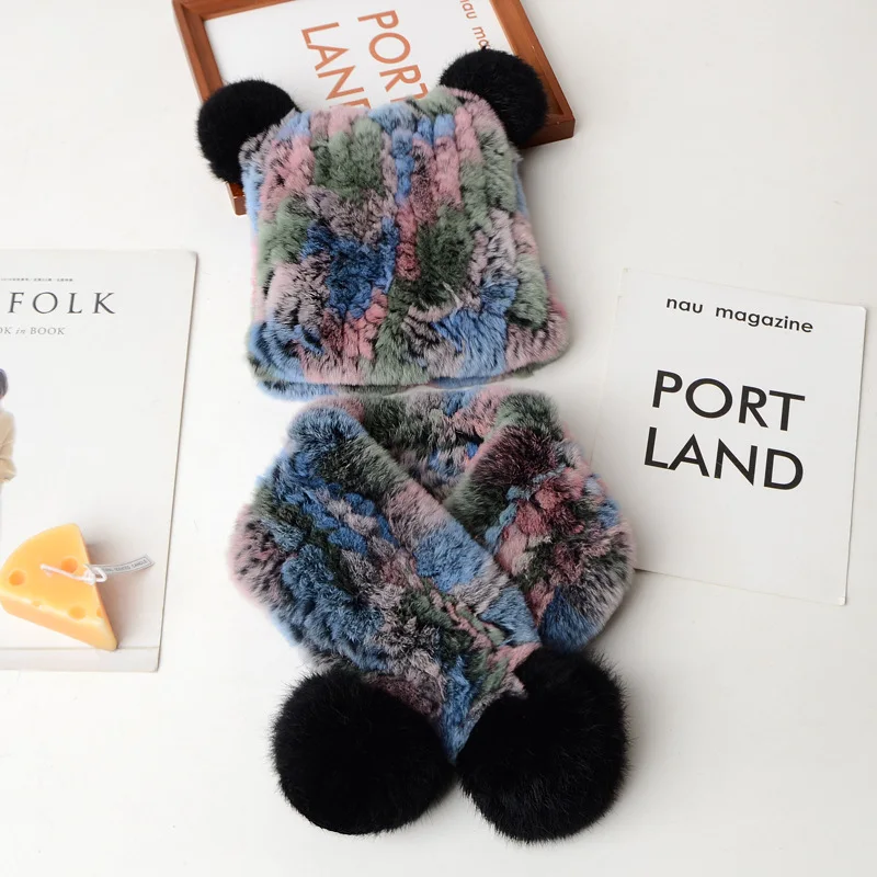 Children's Winter Fur Hats Scarf Girls Real Rex Rabbit Fur Beanie Cap For Christmas Hand-Woven Fluffy Soft
Children's Winter Fur Hats Scarf Girls Real Rex Rabbit Fur Beanie Cap For Christmas Hand-Woven Fluffy Soft