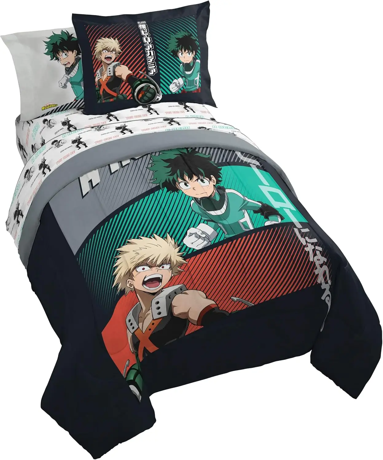 My Hero Academia Twin Comforter Set with Sheets and Pillow Covers - Soft Brushed Microfiber Bedding for Kids Bedroom
My Hero Academia Twin Comforter Set with Sheets and Pillow Covers - Soft Brushed Microfiber Bedding for Kids Bedroom