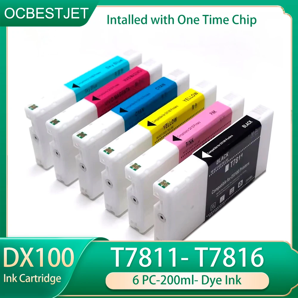 6Colors/Set DX100 T7811-T7816 Compatible Ink Cartridge Filled With Dye Ink For Fujifilm Frontier-S DX-100 Fuji DX100 Printer
6Colors/Set DX100 T7811-T7816 Compatible Ink Cartridge Filled With Dye Ink For Fujifilm Frontier-S DX-100 Fuji DX100 Printer