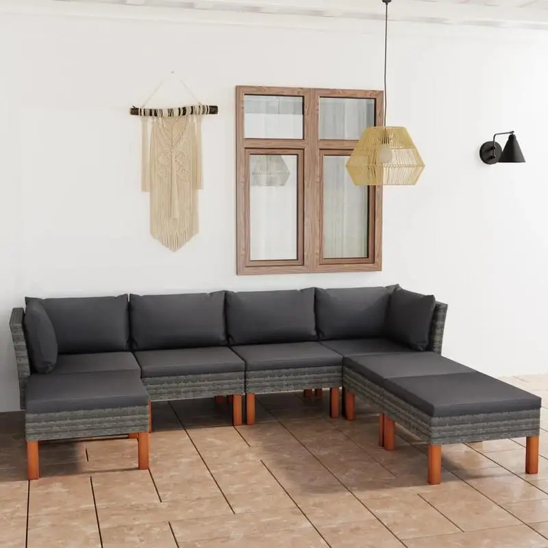 Garden Lounge Set Gray PE rattan Medium Light Weight
Garden Lounge Set Gray PE rattan Medium Light Weight
