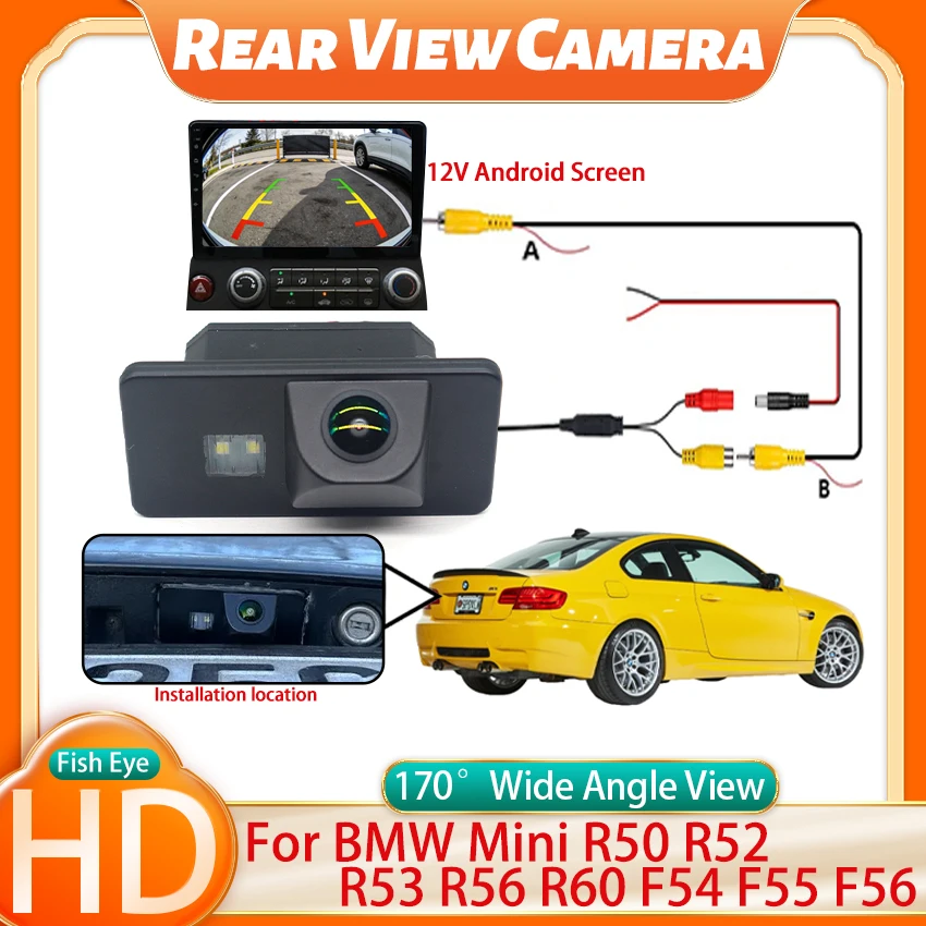 170° HD For BMW Mini R50 R52 R53 R56 R60 F54 F55 F56 Special Car Rear View Backup Reversing Parking Camera HD CCD CAM Accesories
170° HD For BMW Mini R50 R52 R53 R56 R60 F54 F55 F56 Special Car Rear View Backup Reversing Parking Camera HD CCD CAM Accesories