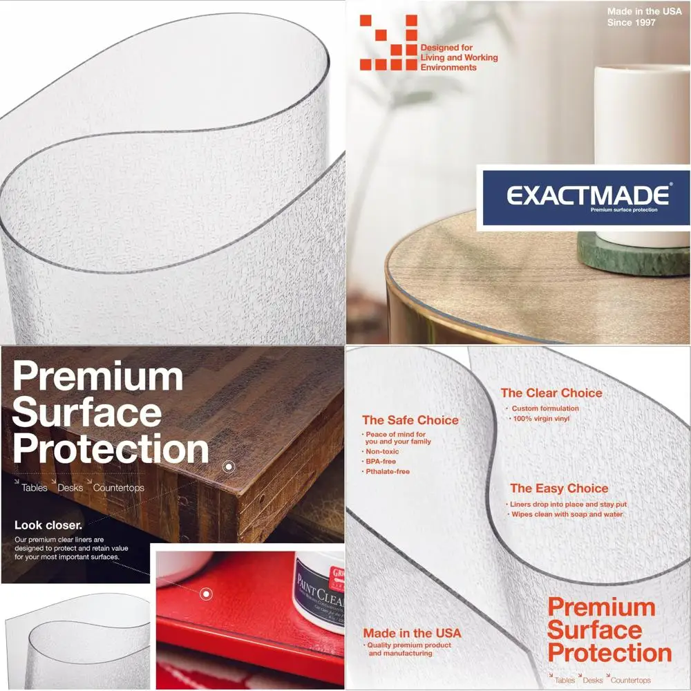 Clear Pebble Textured Vinyl Table Cover, 44x84, 2mm Thick, Waterproof, USA Made, Safe for Use, Large Table Protector
Clear Pebble Textured Vinyl Table Cover, 44x84, 2mm Thick, Waterproof, USA Made, Safe for Use, Large Table Protector