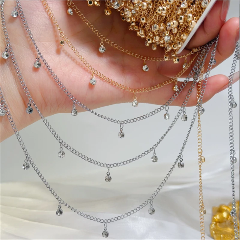 10Meters Gold Color Plated Crystal Beads Link Chains for Diy Jewelry Making Accessories Necklace Tassel Extend Chain Copper
10Meters Gold Color Plated Crystal Beads Link Chains for Diy Jewelry Making Accessories Necklace Tassel Extend Chain Copper